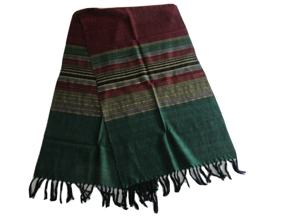 Vtg Hand Woven Scarf Mackay Homecraft Studio Montreal Canada Wool Fringe 50's?